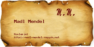 Madl Mendel névjegykártya